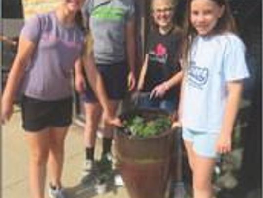 Hometown helpers community club plants flowers in Sylvan Grove