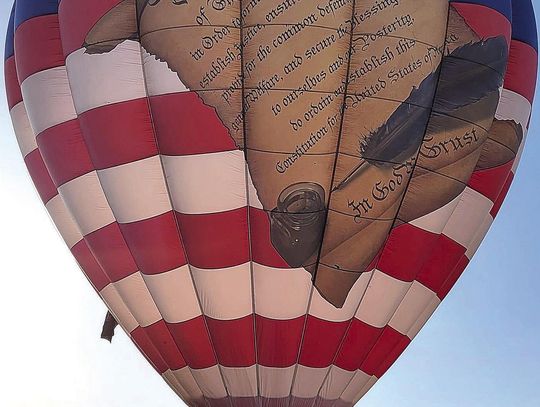 Hot Air Balloon flies over Lincoln