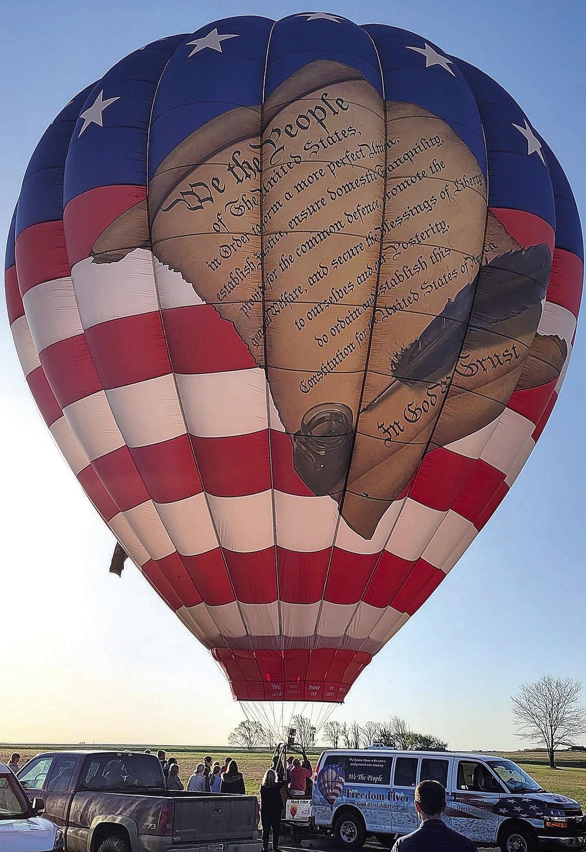Hot Air Balloon flies over Lincoln